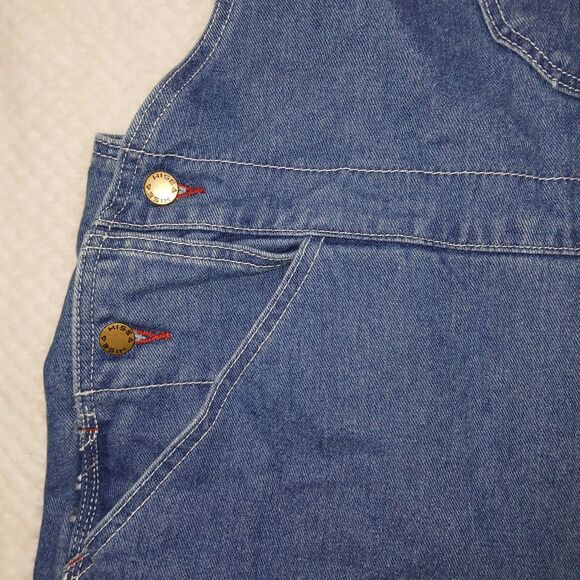 Hisea Mens Vintage Overall Bibs Blue Jeans 52x30 Workwear Comfort 100% Cotton - Picture 16 of 16